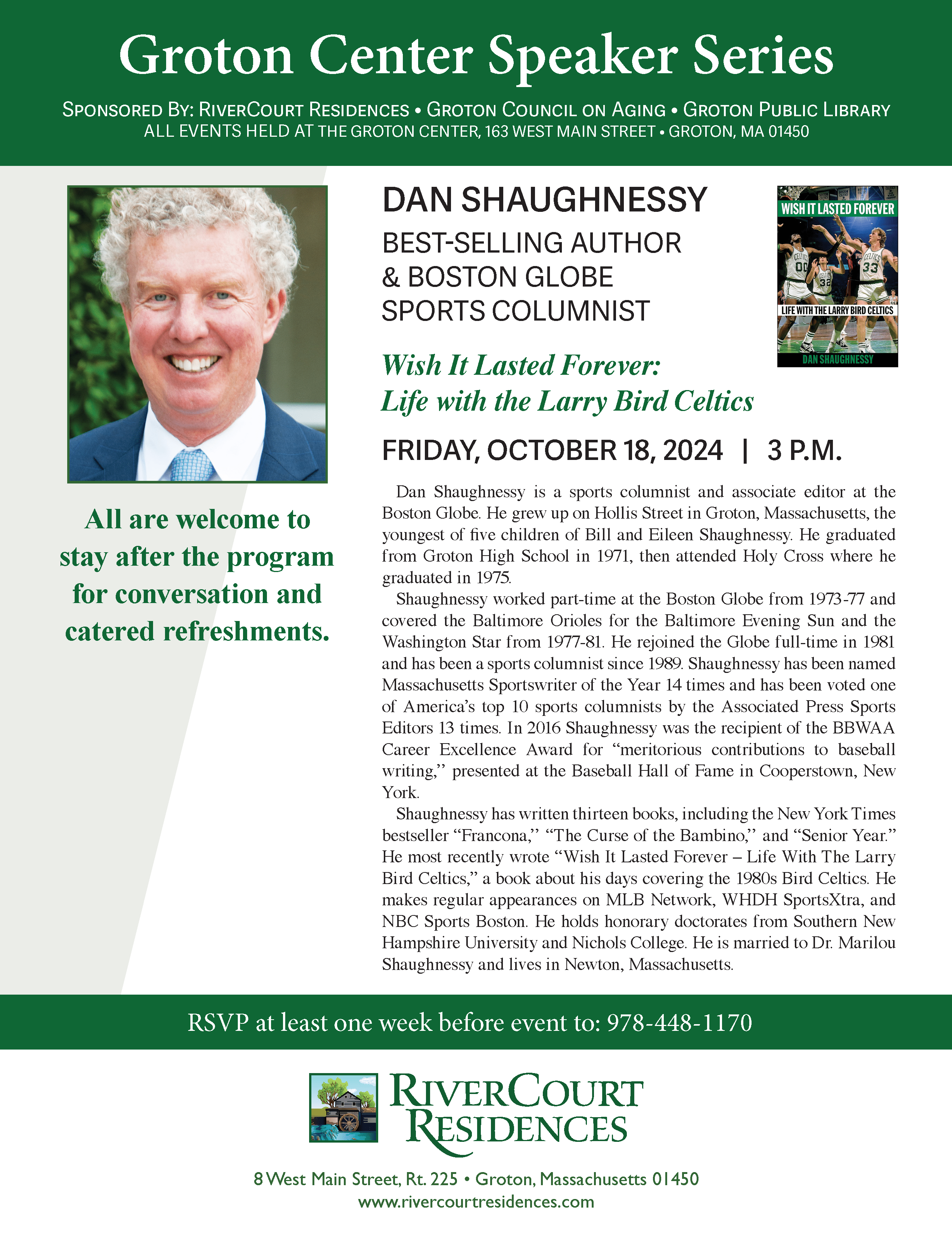 Dan Shaughnessy Speaker Series, October 18th, 2024