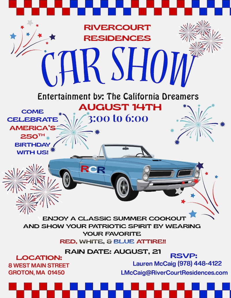 Car show flyer with rain date